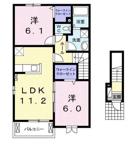 キャトルフィーユ(2LDK/2階)の間取り写真
