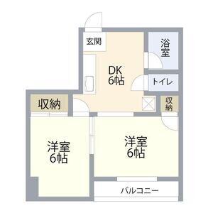 ラパンジール日本橋(2DK/6階)の間取り写真