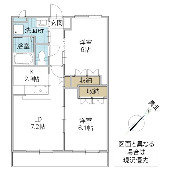 ローズマリー M(2LDK/2階)の間取り写真