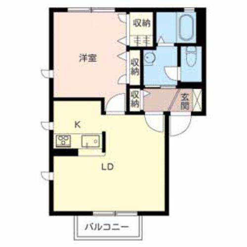 チェリーヒル(1LDK/2階)の間取り写真