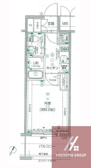 エスリード江戸堀(1K/11階)の間取り写真