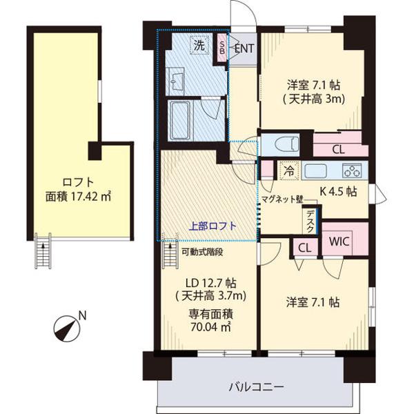 パークロード川口(2LDK/6階)の間取り写真