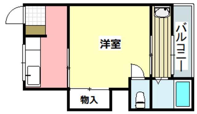 ヴィラナリー小川(1K/4階)の間取り写真
