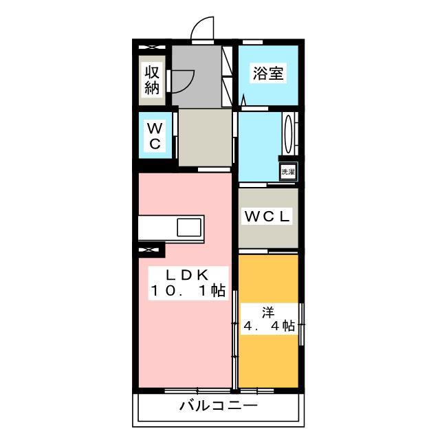 KMT沙稀(1LDK/3階)の間取り写真