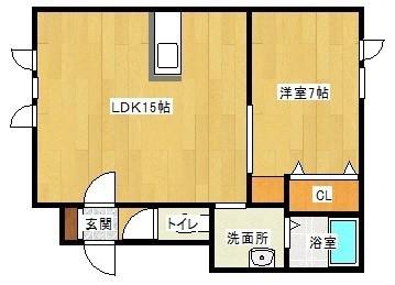 木もれびII(1LDK/2階)の間取り写真