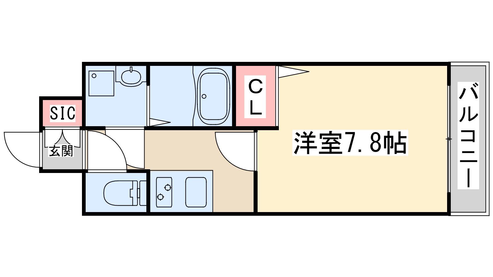 レジデンス塚本クラージュ(1K/4階)の間取り写真