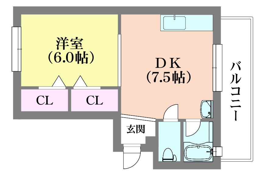 テスラ兵庫(1DK/5階)の間取り写真