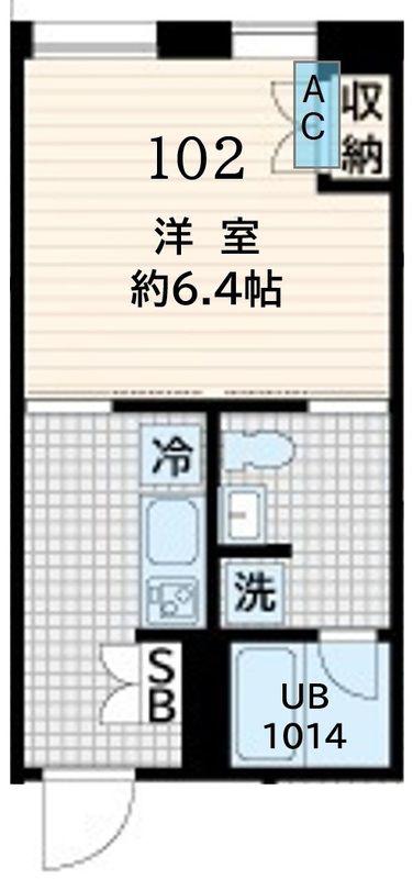 FULLEA恵比寿(1K/B1階)の間取り写真