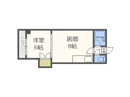 円山ハイム(1DK/8階)の間取り写真