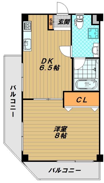 パールハイツ(1DK/2階)の間取り写真