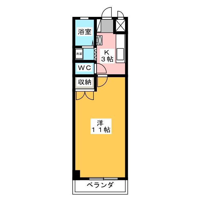 シャトレ糸貫(1K/3階)の間取り写真