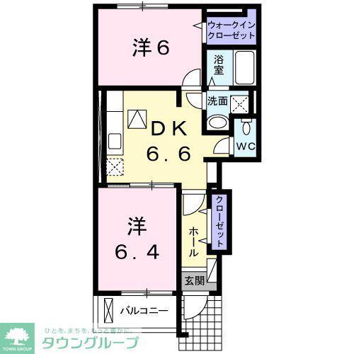ラウレアIII(2DK/1階)の間取り写真
