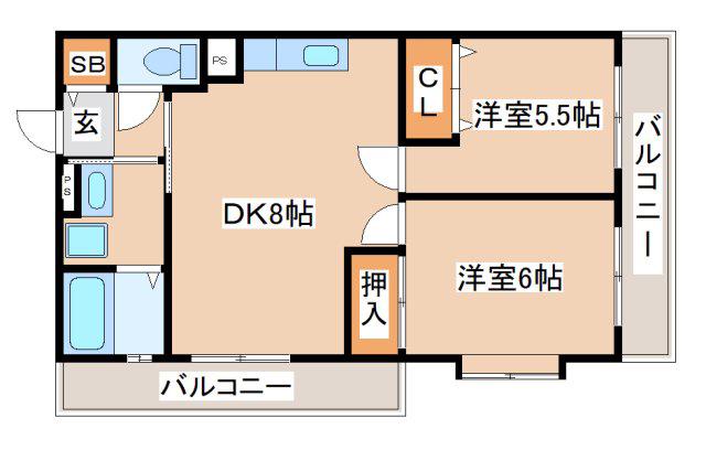 マックコート(2LDK/2階)の間取り写真