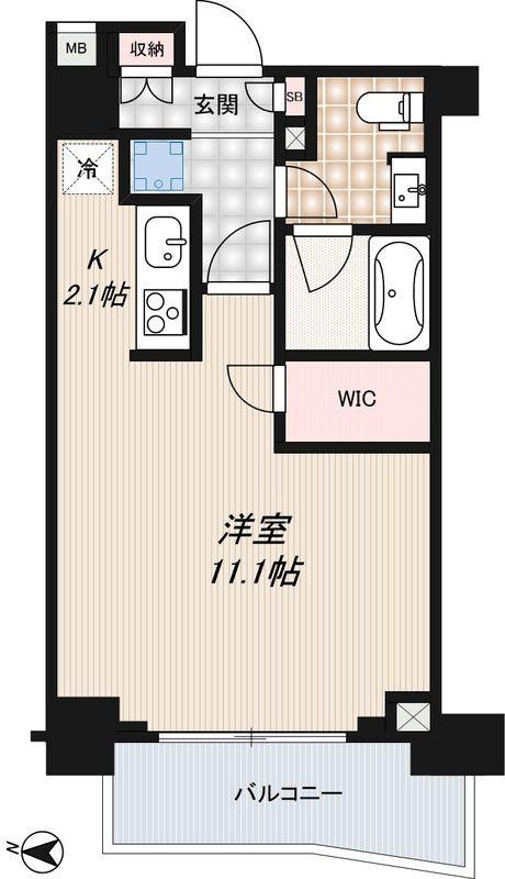 RIDGE新宿西落合(ワンルーム/2階)の間取り写真