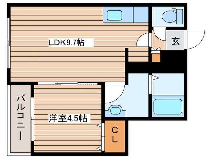 サウスポルト澄川(1LDK/4階)の間取り写真