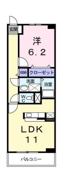 ル・ノール(1LDK/2階)の間取り写真