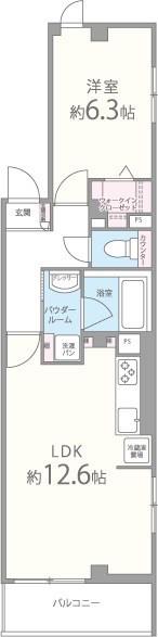 KOTOBUKI(1LDK/2階)の間取り写真