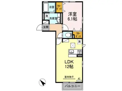 ルーチェコート(1LDK/1階)の間取り写真