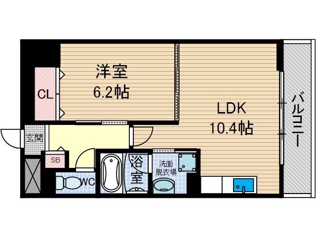 サクシード胤(1LDK/4階)の間取り写真