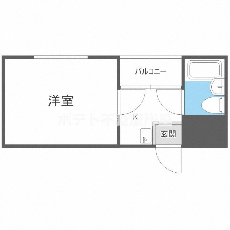 MKマンション(1K/5階)の間取り写真