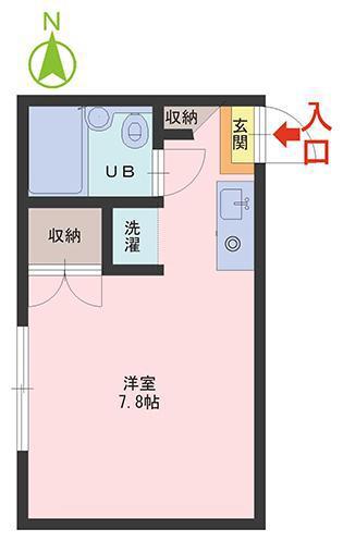 ベルトピア花月(ワンルーム/2階)の間取り写真