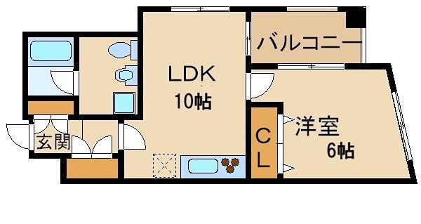 ルミエール北大路(1LDK/7階)の間取り写真