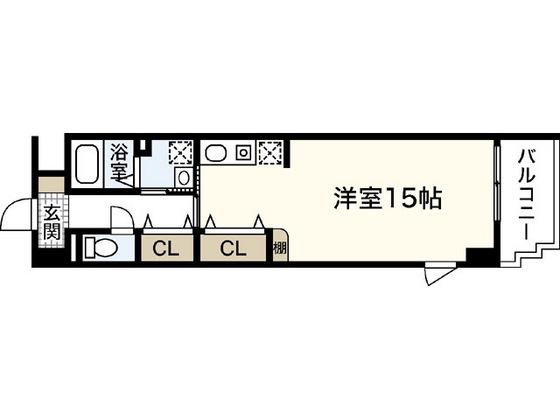 LE CHAT 壱番館(ワンルーム/4階)の間取り写真