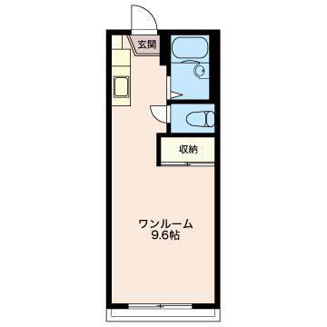 ツインハイブA(ワンルーム/2階)の間取り写真