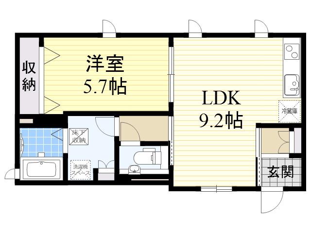 シーズンステージふるいち(1LDK/1階)の間取り写真
