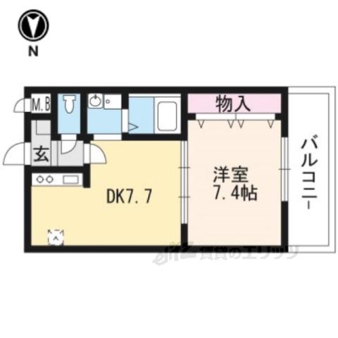 ロゼ・クリスタ(1DK/5階)の間取り写真