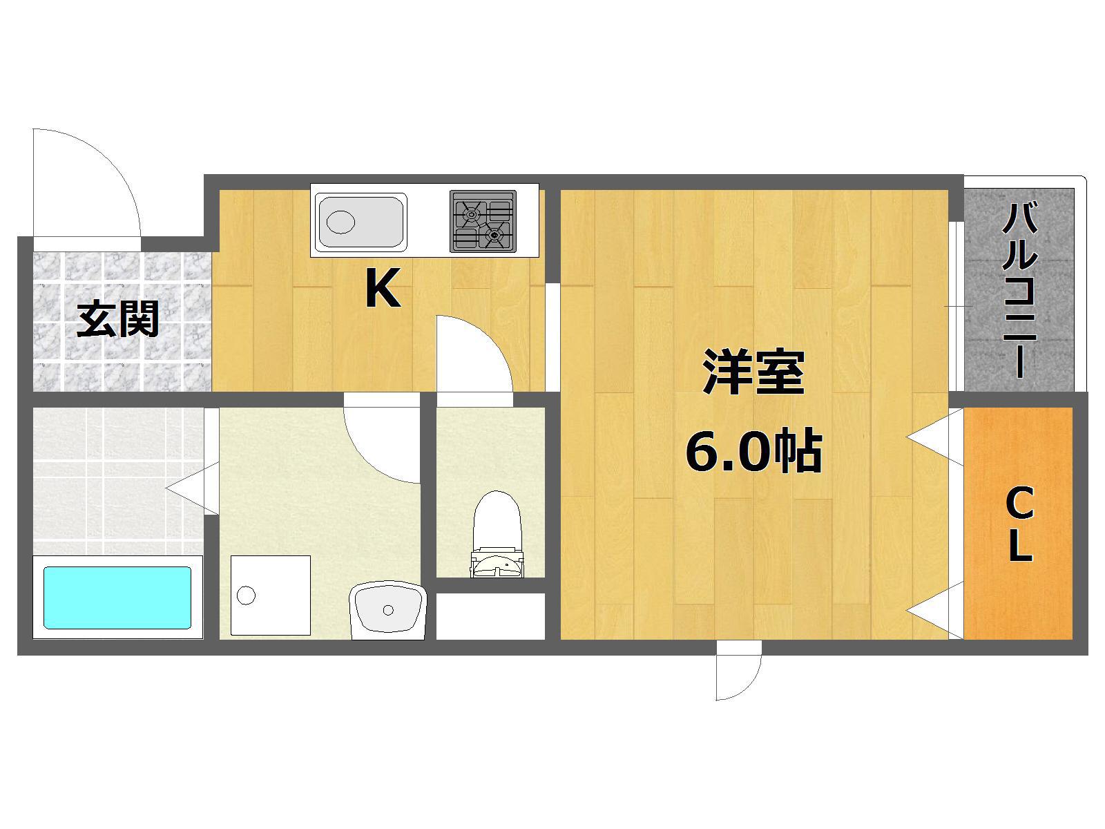 AXIA(1K/1階)の間取り写真