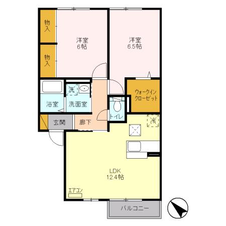 グランド ソレーユ(2LDK/1階)の間取り写真
