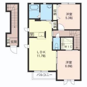 アールローツェ(2LDK/2階)の間取り写真