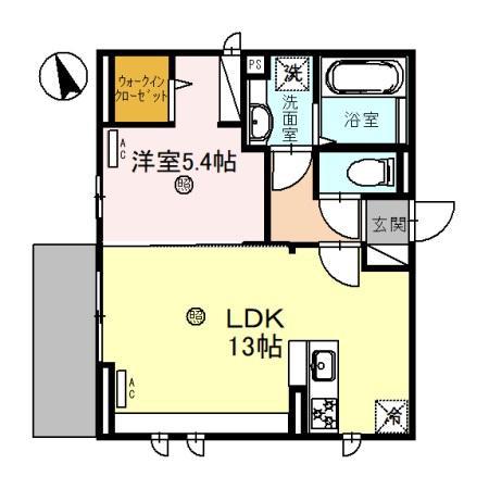 D`S安田(1LDK/1階)の間取り写真