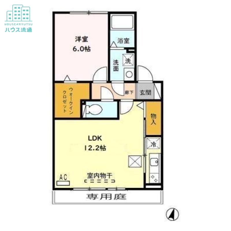ルーチェ・シュウ B(1LDK/1階)の間取り写真
