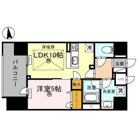 IBC RESIDENCE ウエスト(1LDK/11階)の間取り写真