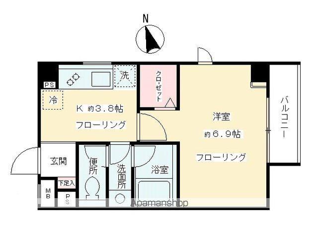 M-AZABUJUBAN(1K/1階)の間取り写真