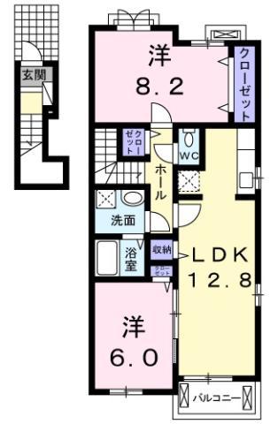 TJハウス(2LDK/2階)の間取り写真