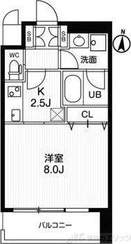 アーバンフラッツ西中島(1K/2階)の間取り写真