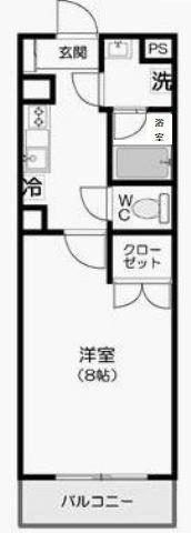 LAMER天白(1K/4階)の間取り写真