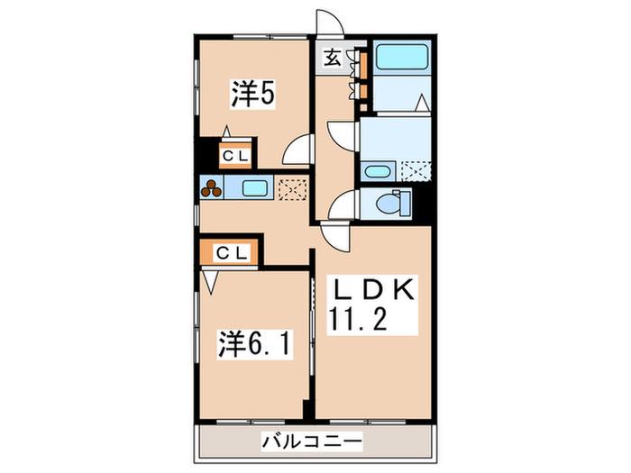 メゾン・ルミエールたまプラーザ(2LDK/5階)の間取り写真
