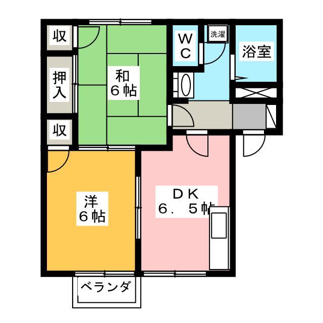 セントラルヴィラ(2DK/1階)の間取り写真