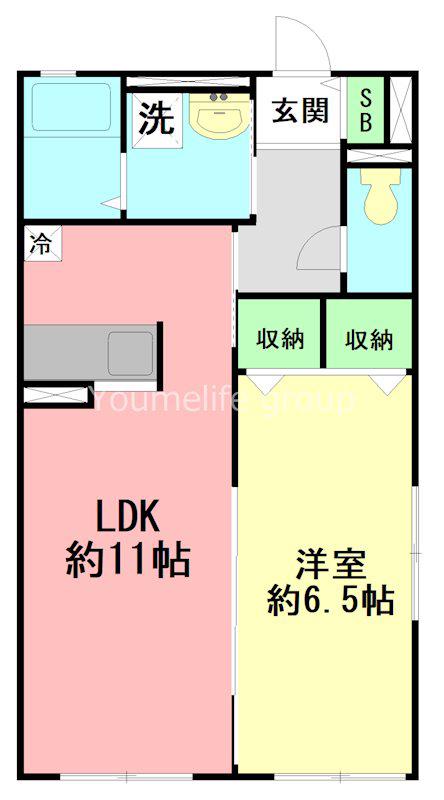 LUNA PLENA(1LDK/2階)の間取り写真