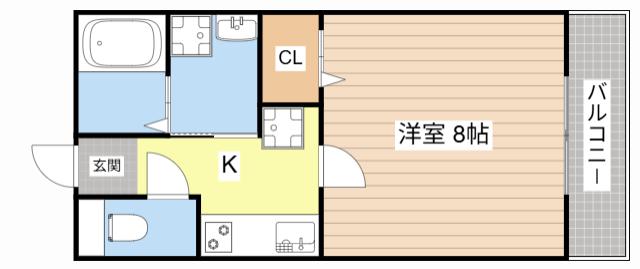 ジラソーレ(1K/2階)の間取り写真