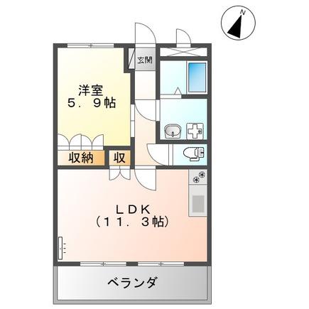 グレイスイサキ(1LDK/1階)の間取り写真