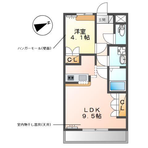 サンガーデン(1LDK/2階)の間取り写真