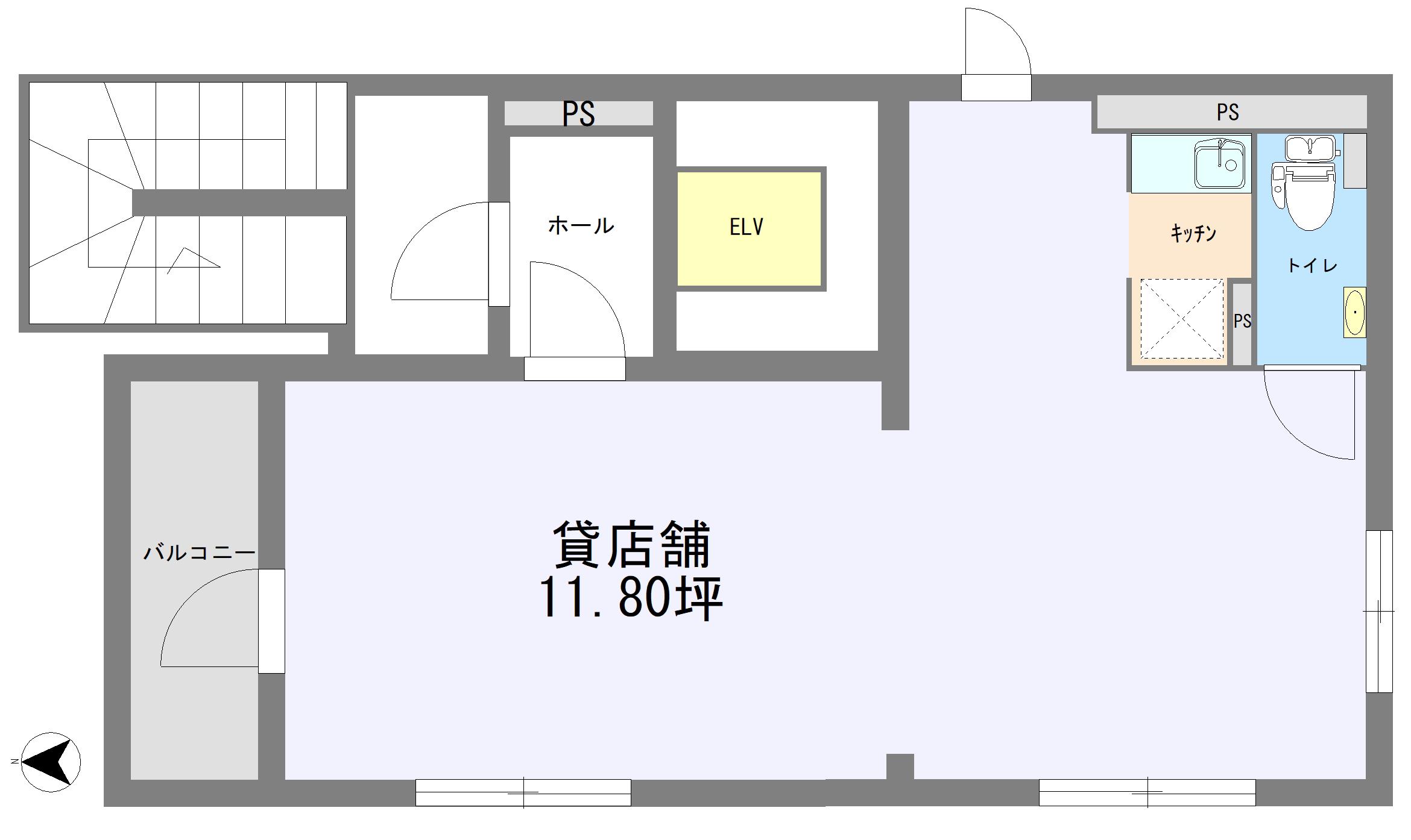 3333 BLDG(ワンルーム/2階)の間取り写真