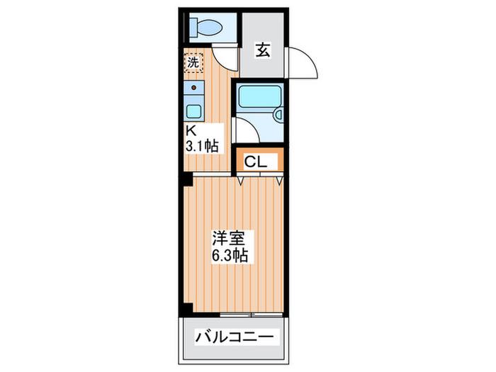 サンライズ柴田パートI(1K/2階)の間取り写真