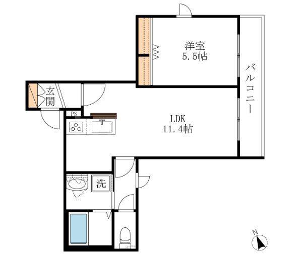ネクシア(1LDK/2階)の間取り写真