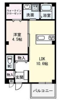 RESIDENCE高千穂(1LDK/3階)の間取り写真